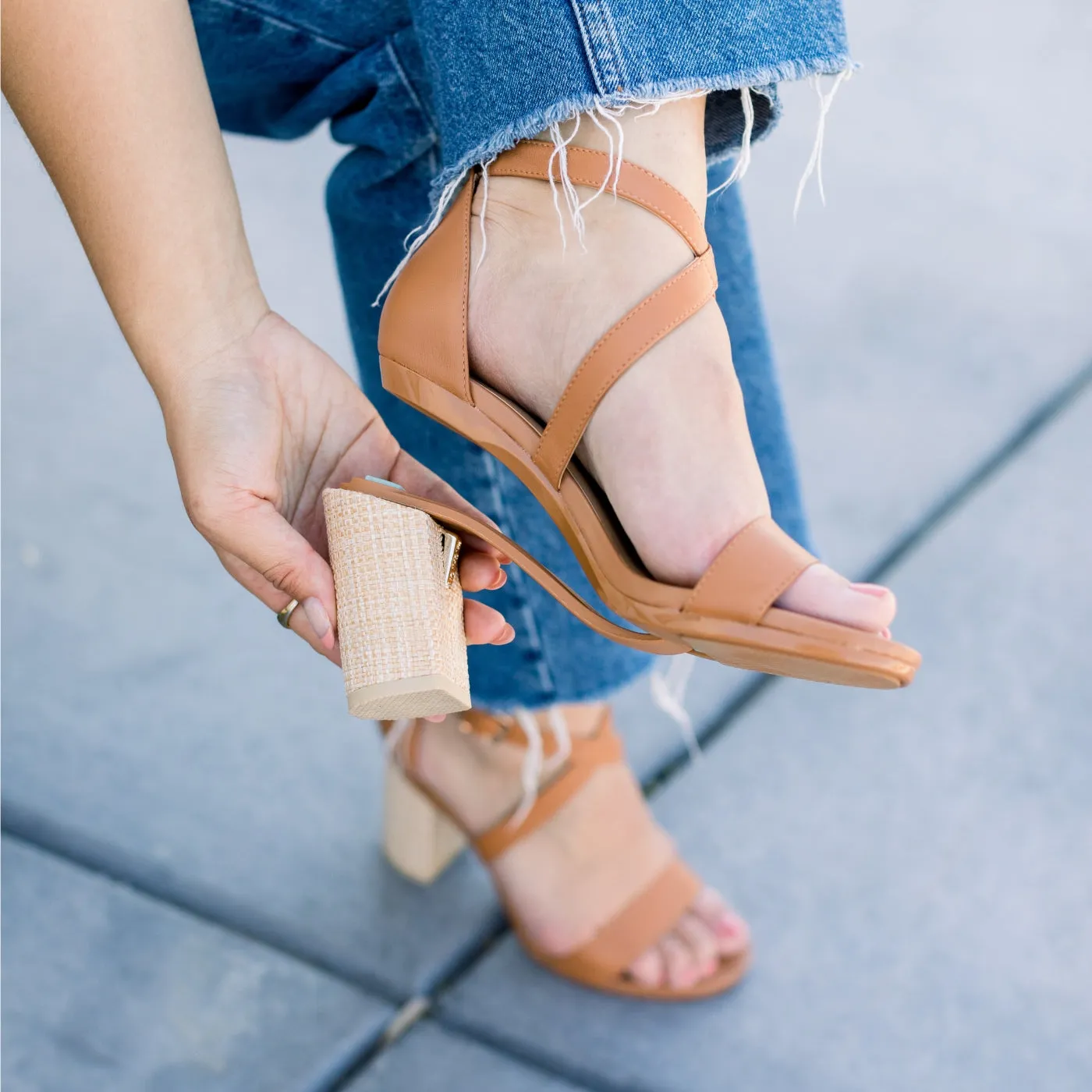 3 Inch Block Heel Kit Raffia
