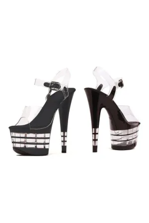 709-STACK Platform Sandal  | Clear Vinyl