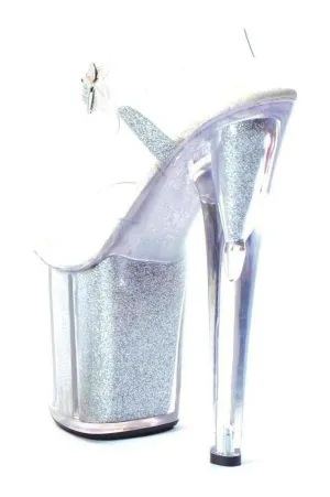 821-GLITTER Platform Sandal  | Clear Vinyl