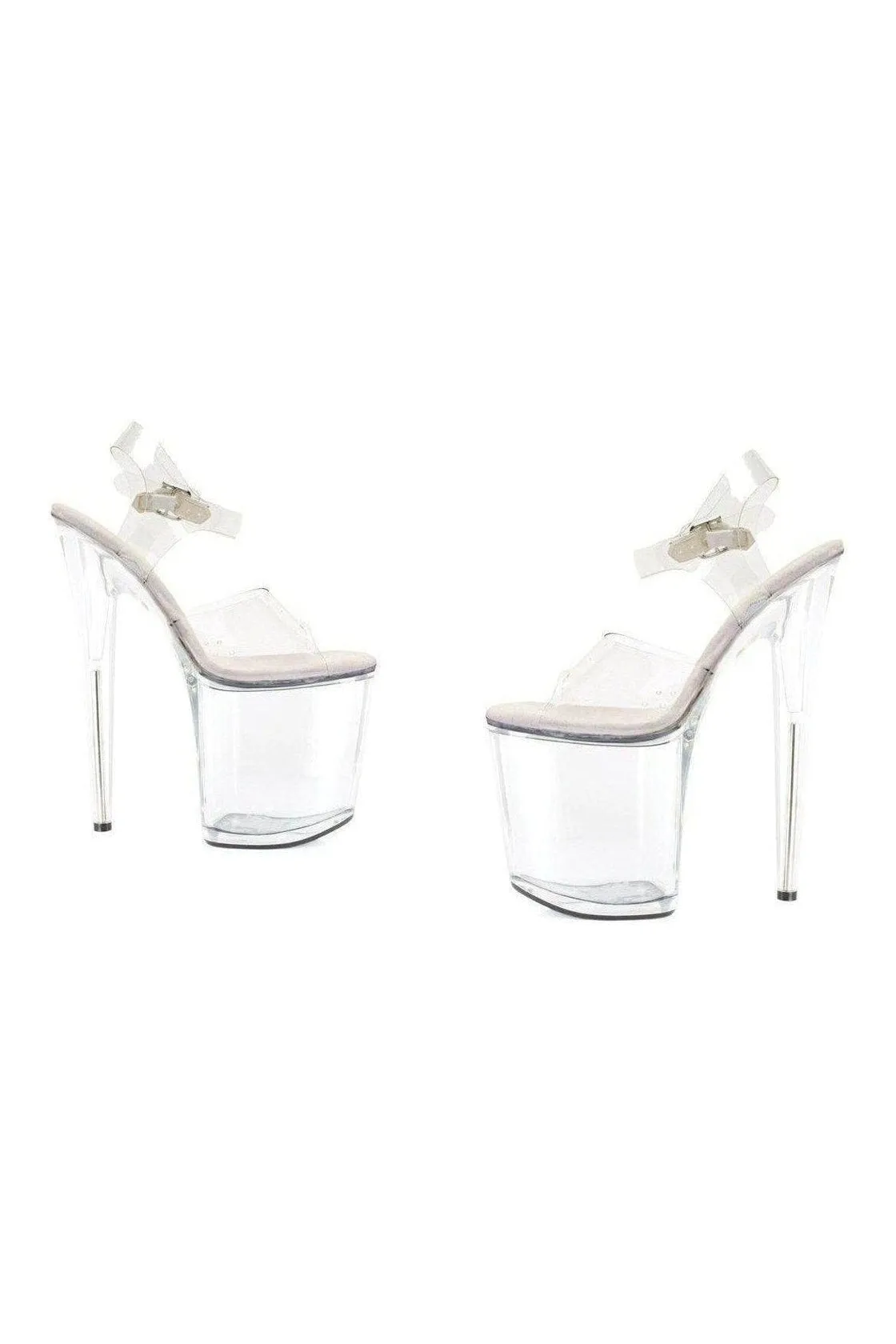 850-BROOK Platform Sandal | Clear Vinyl