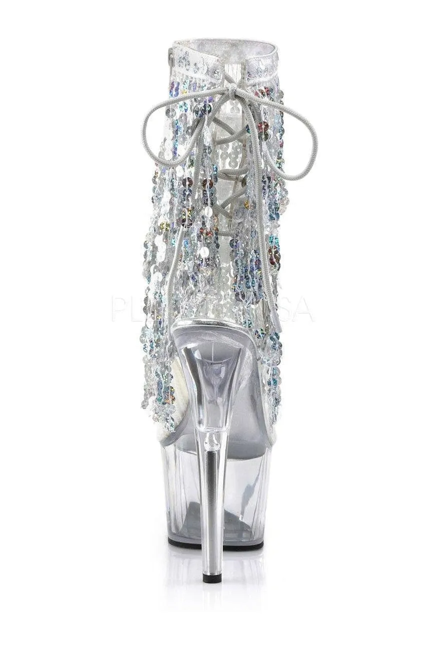 ADORE-1017SQF Platform Boot  | Clear Vinyl