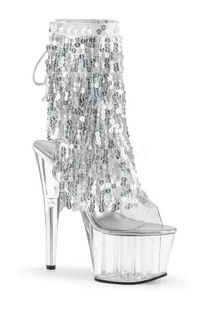 ADORE-1017SQF Platform Boot  | Clear Vinyl