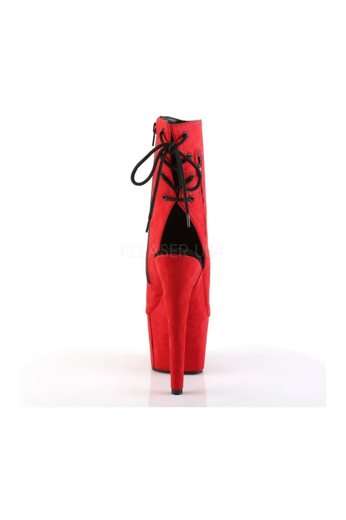 ADORE-1018FS Platform Boot | Red Faux Suede