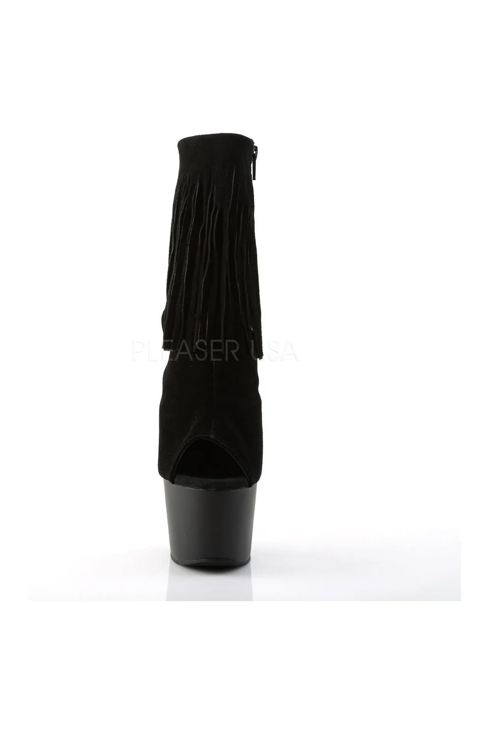 ADORE-1019 Platform Boot  | Black Genuine Leather