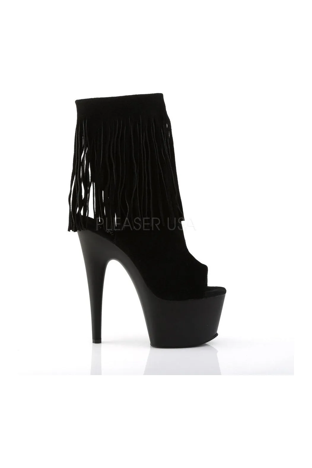 ADORE-1019 Platform Boot  | Black Genuine Leather
