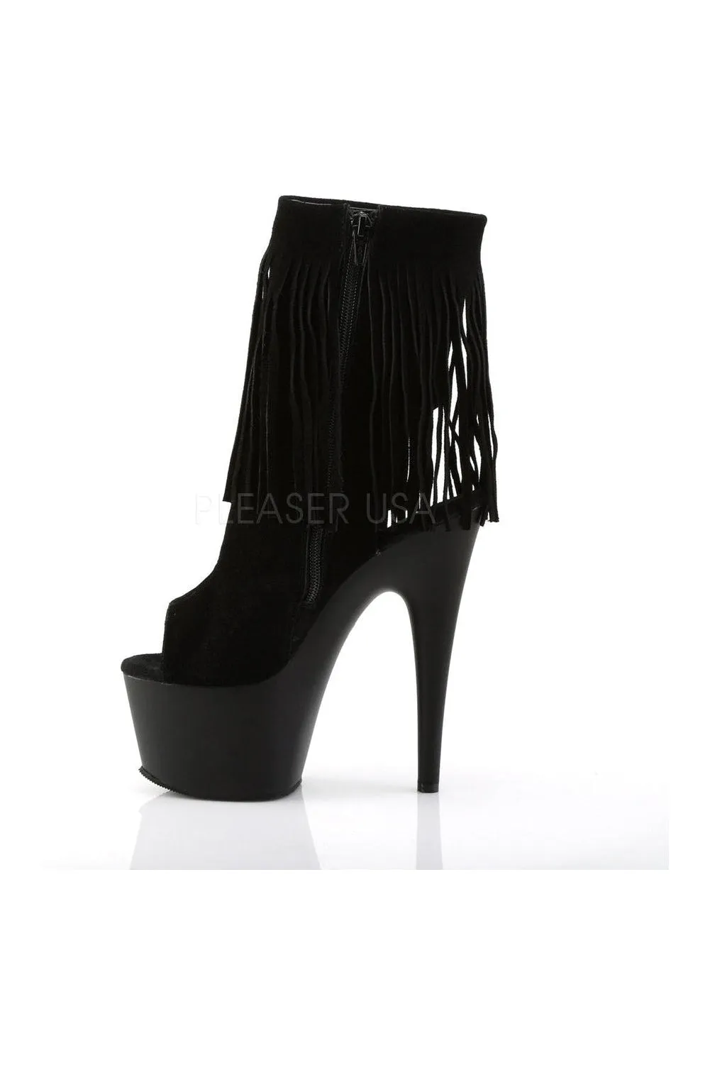 ADORE-1019 Platform Boot  | Black Genuine Leather