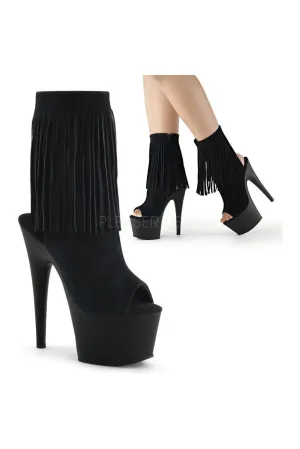 ADORE-1019 Platform Boot  | Black Genuine Leather