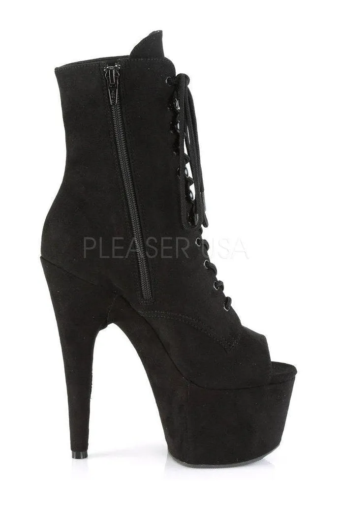 ADORE-1021FS Platform Ankle Boot | Black Faux Leather