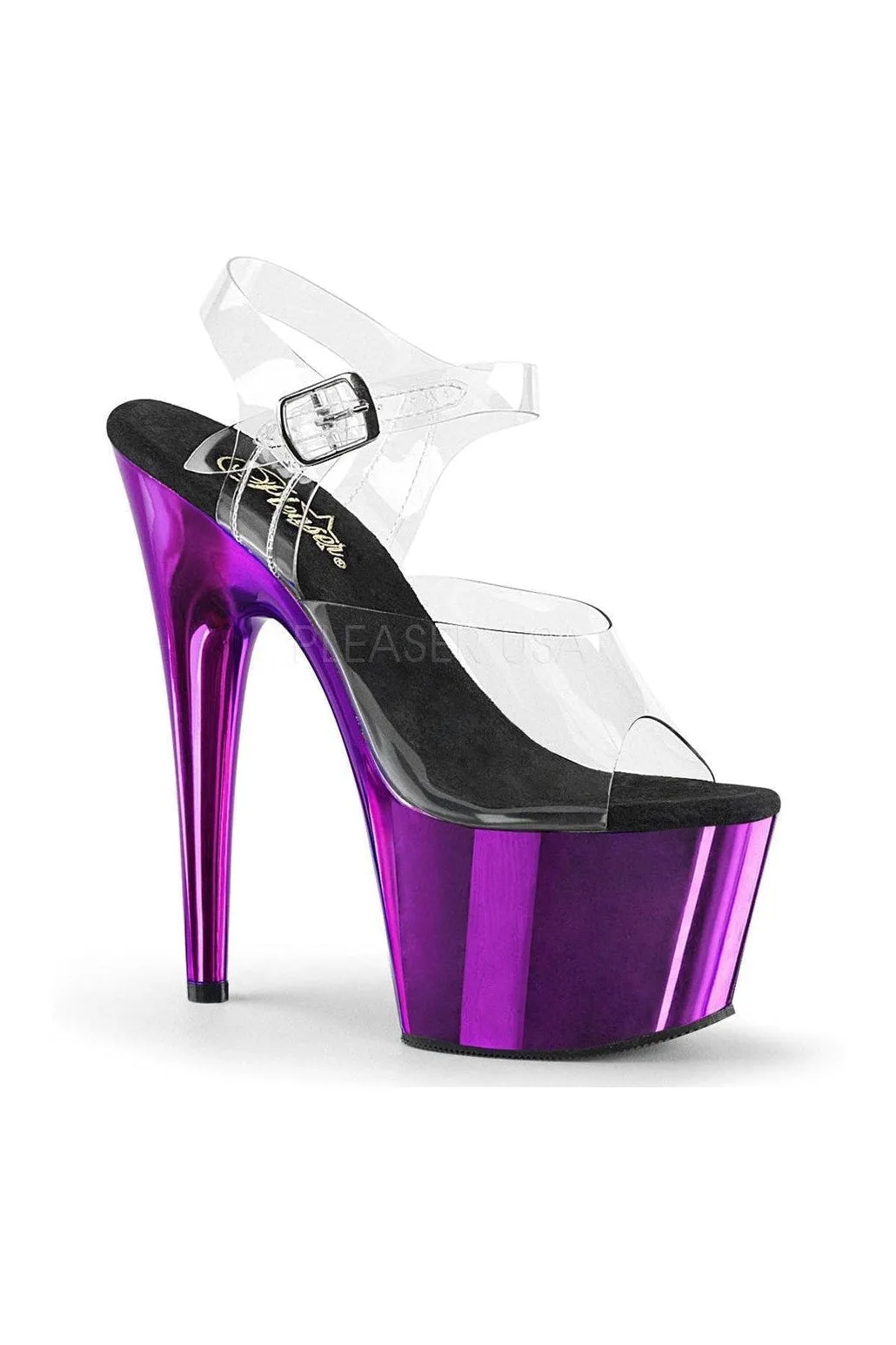 ADORE-708 Platform Sandal  | Clear Vinyl