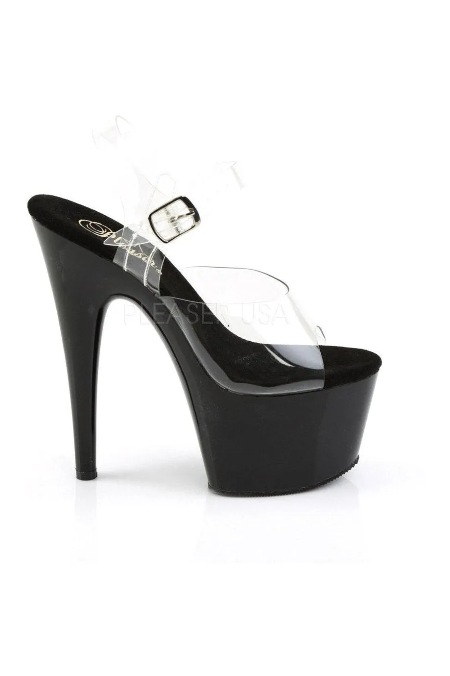 ADORE-708 Platform Sandal  | Clear Vinyl