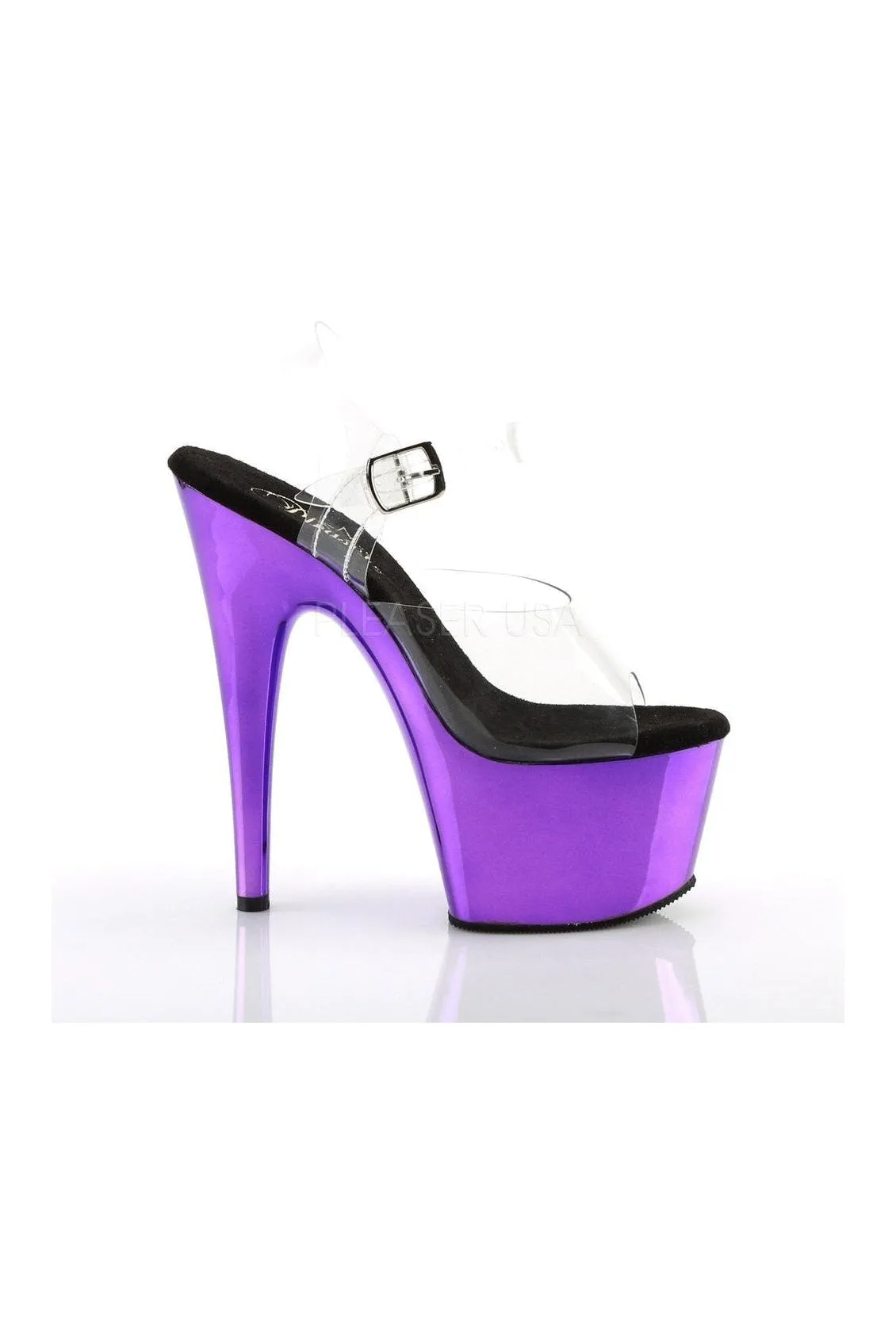 ADORE-708 Platform Sandal  | Clear Vinyl