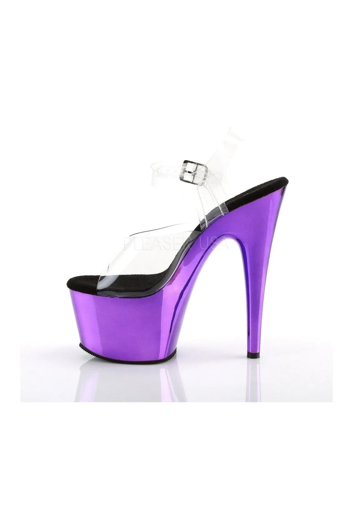 ADORE-708 Platform Sandal  | Clear Vinyl