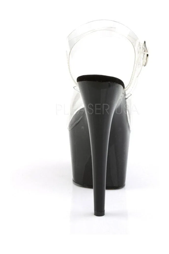 ADORE-708 Platform Sandal  | Clear Vinyl