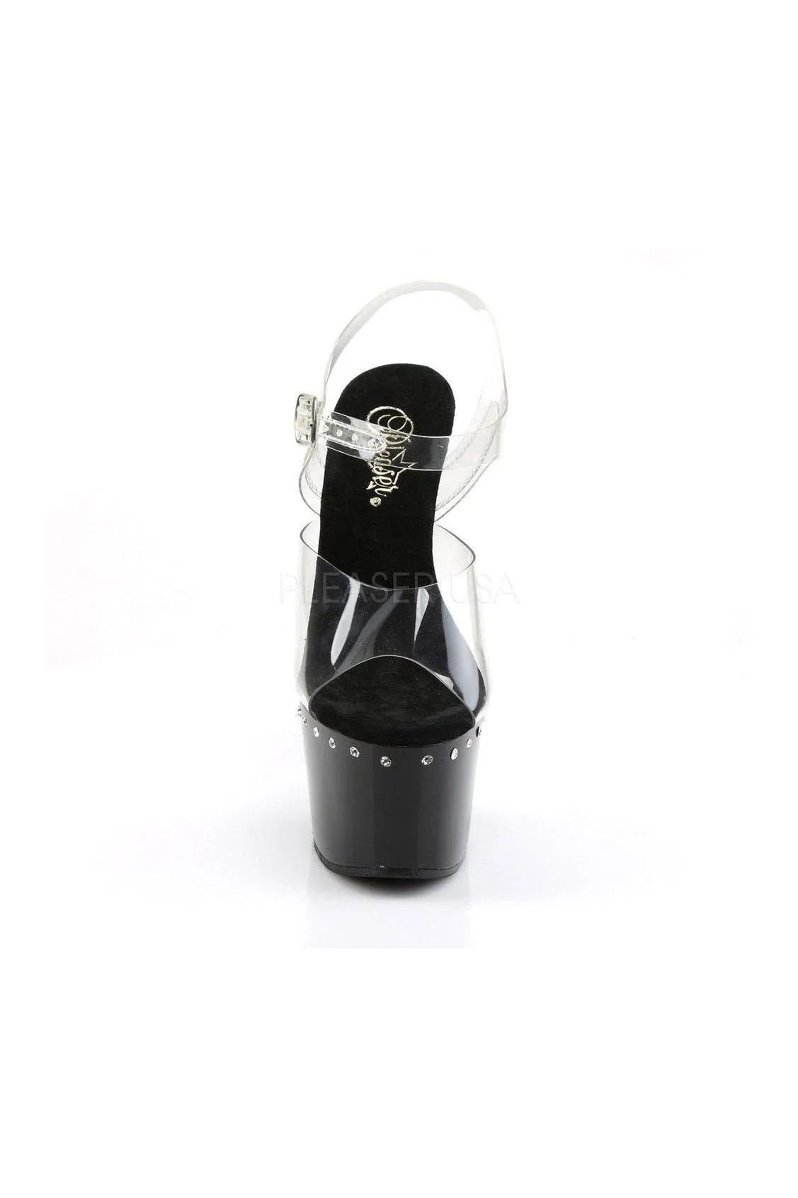 ADORE-708LS Platform Sandal  | Black Vinyl