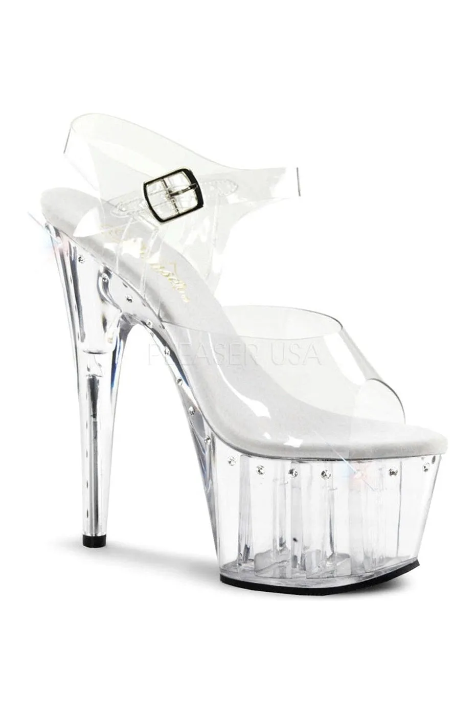 ADORE-708LS Platform Sandal  | Clear Vinyl