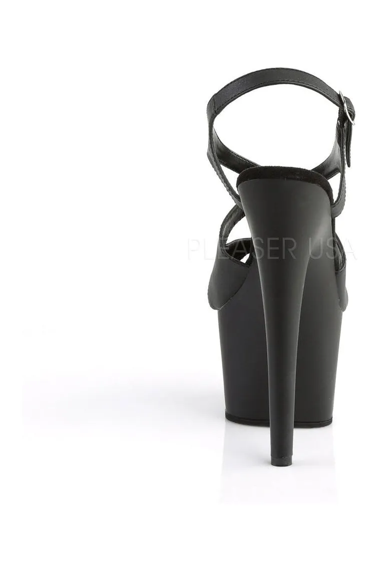 ADORE-730 Platform Sandal  | Black Faux Leather