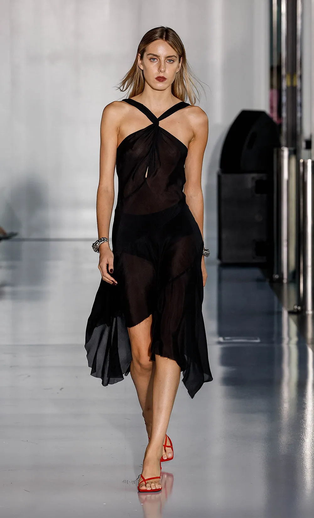 AIDA HALTER DRESS - BLACK