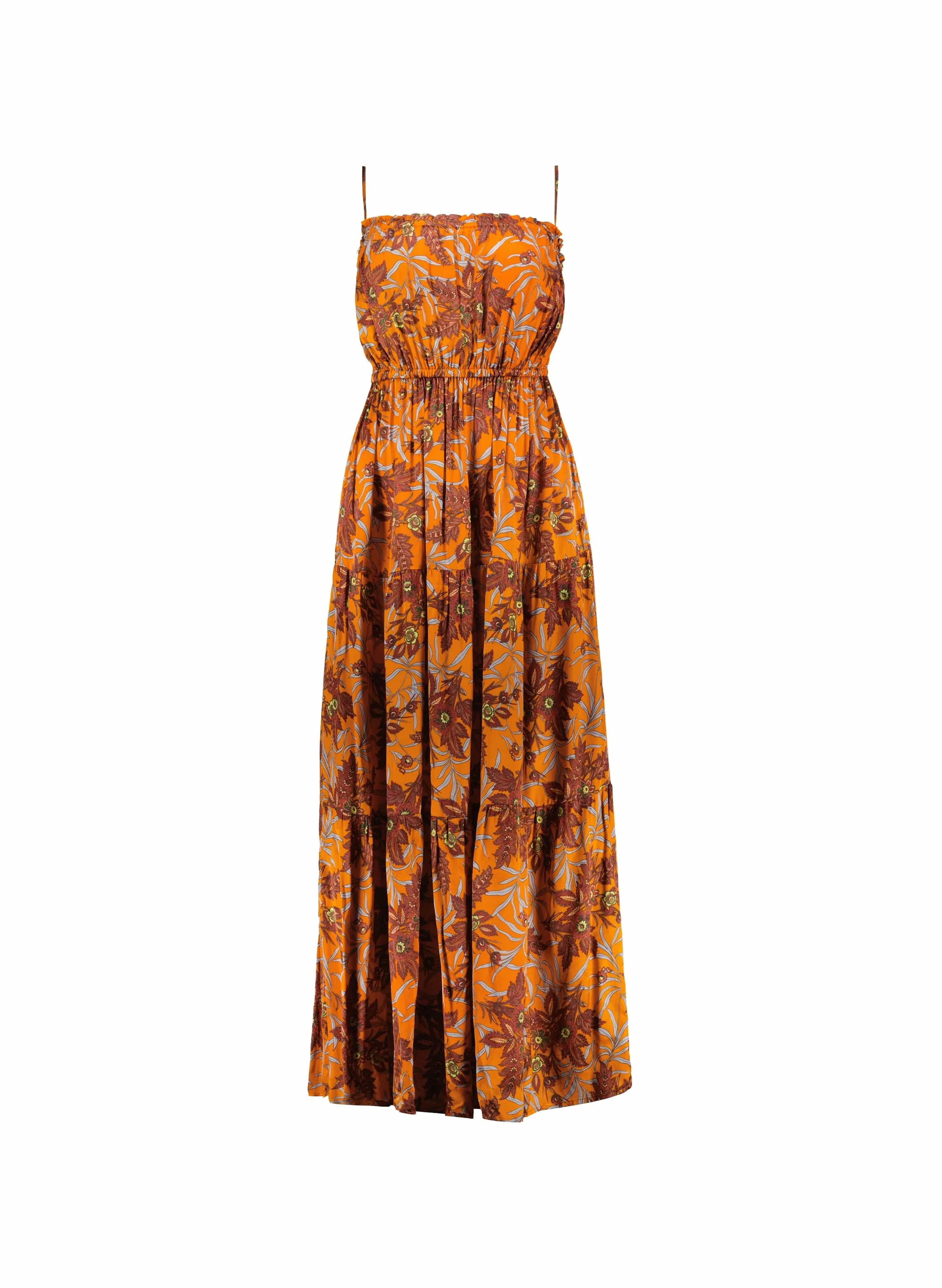 Anais Viscose Floral Dress | Tangerine Floral