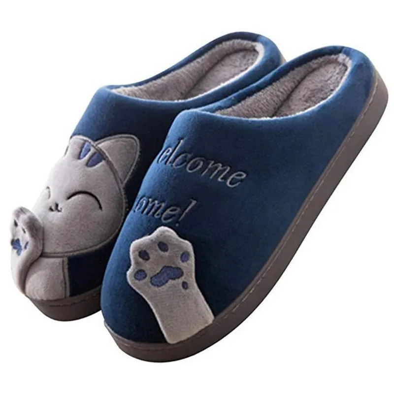 Animal Slippers Non-slip Soft Fur Plush Warm Indoor