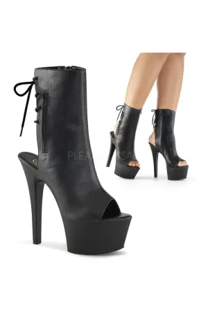 ASPIRE-1018 Platform Boot  | Black Faux Leather