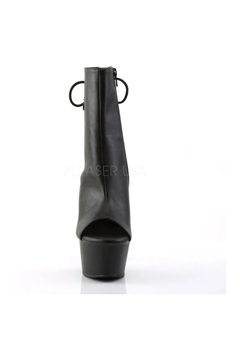 ASPIRE-1018 Platform Boot  | Black Faux Leather