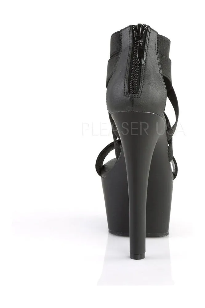 ASPIRE-669 Platform Sandal  | Black elastic