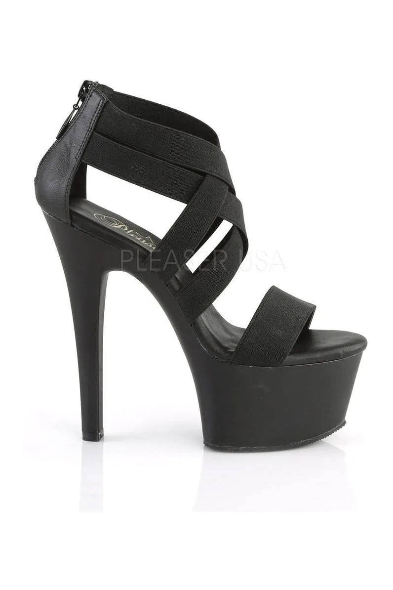 ASPIRE-669 Platform Sandal  | Black elastic