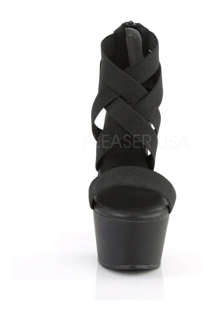 ASPIRE-669 Platform Sandal  | Black elastic