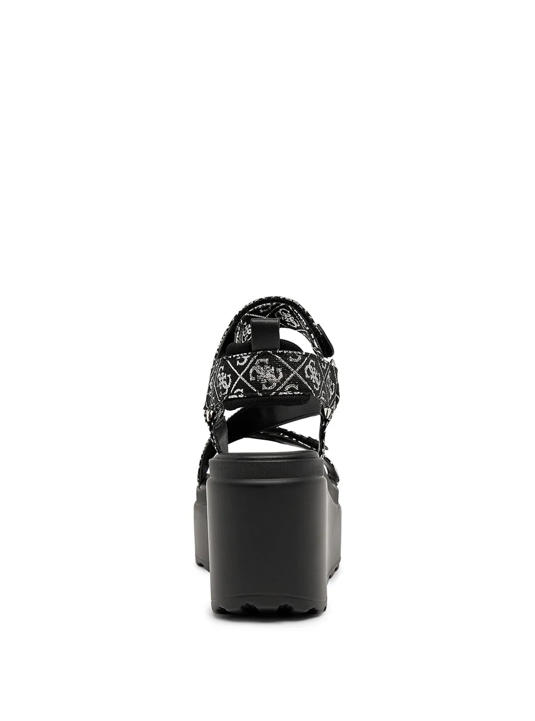 Black Ocilia Logo Wedge Sandal