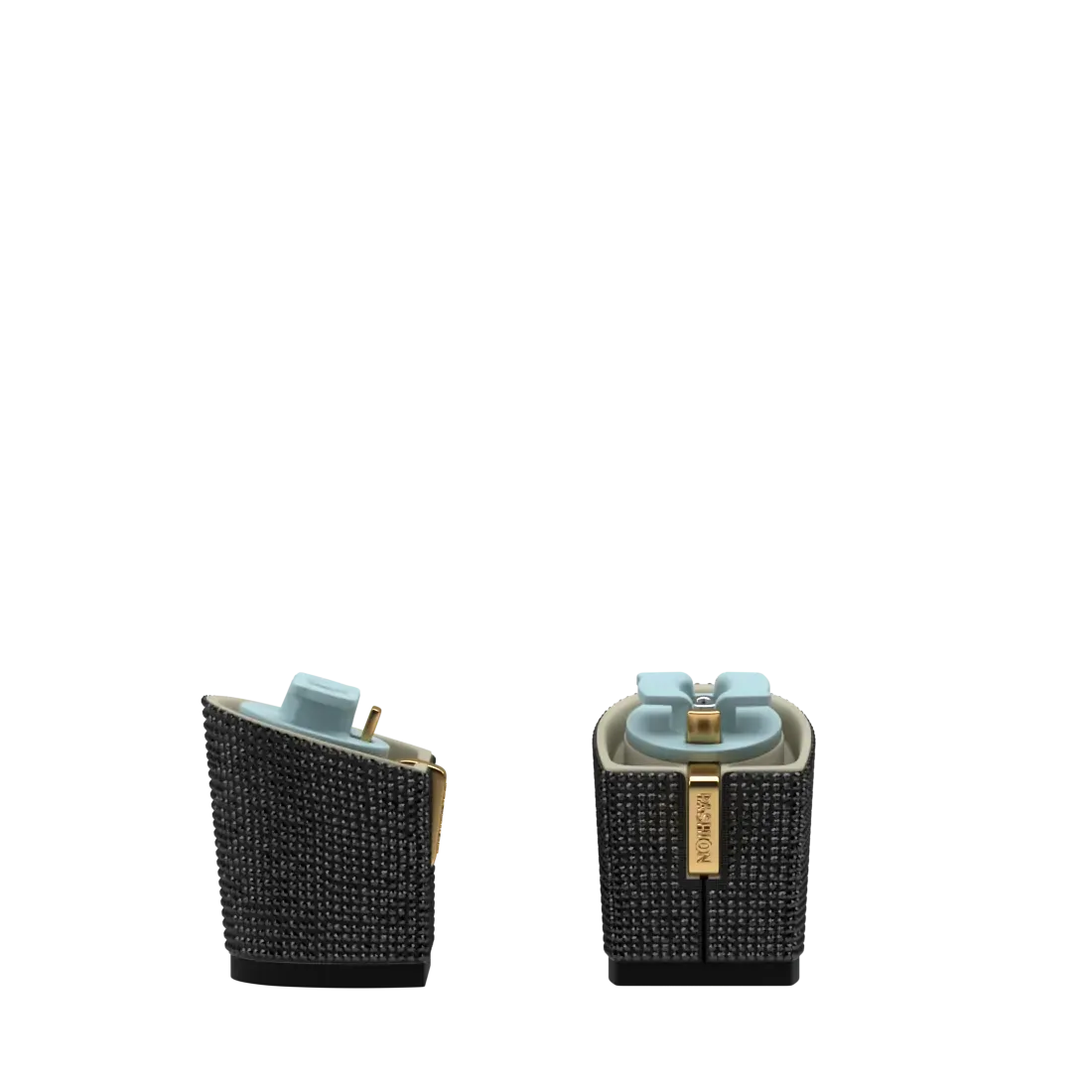 Block Heel Kit 3 Coal Rhinestone