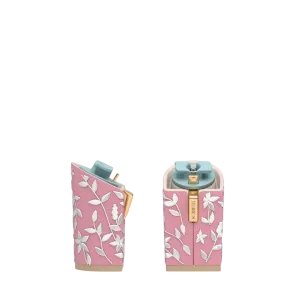 Block Heel Kit 4 Pink Floral Embroidery