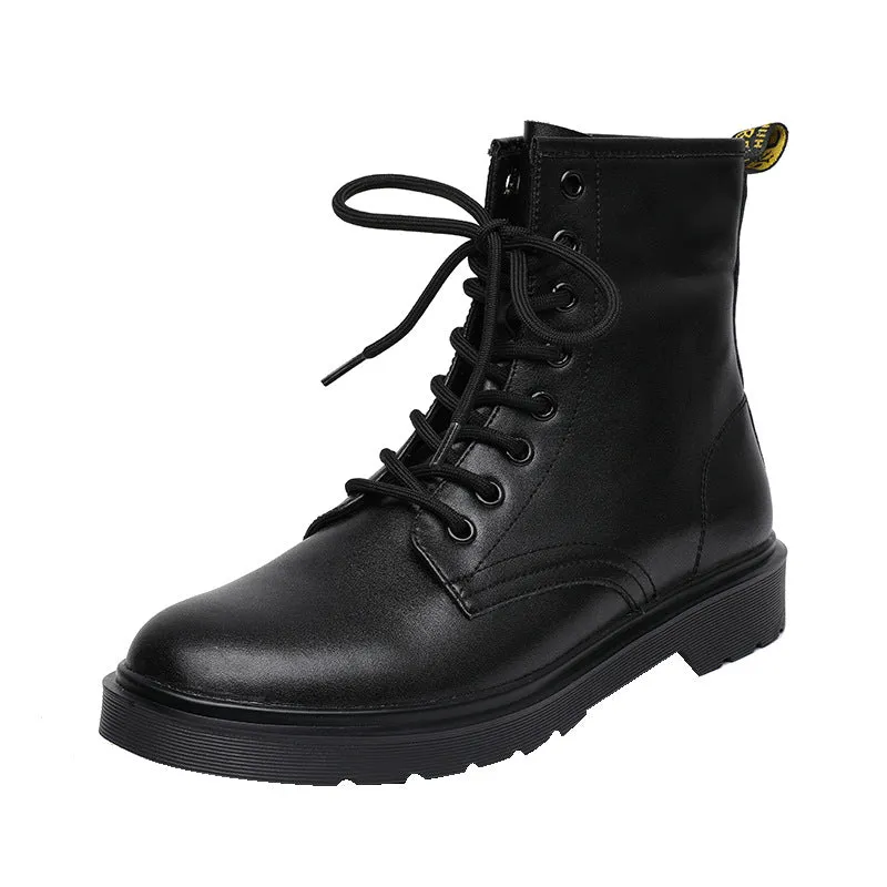 British style ankle boots winter plus velvet ankle boots leather boots