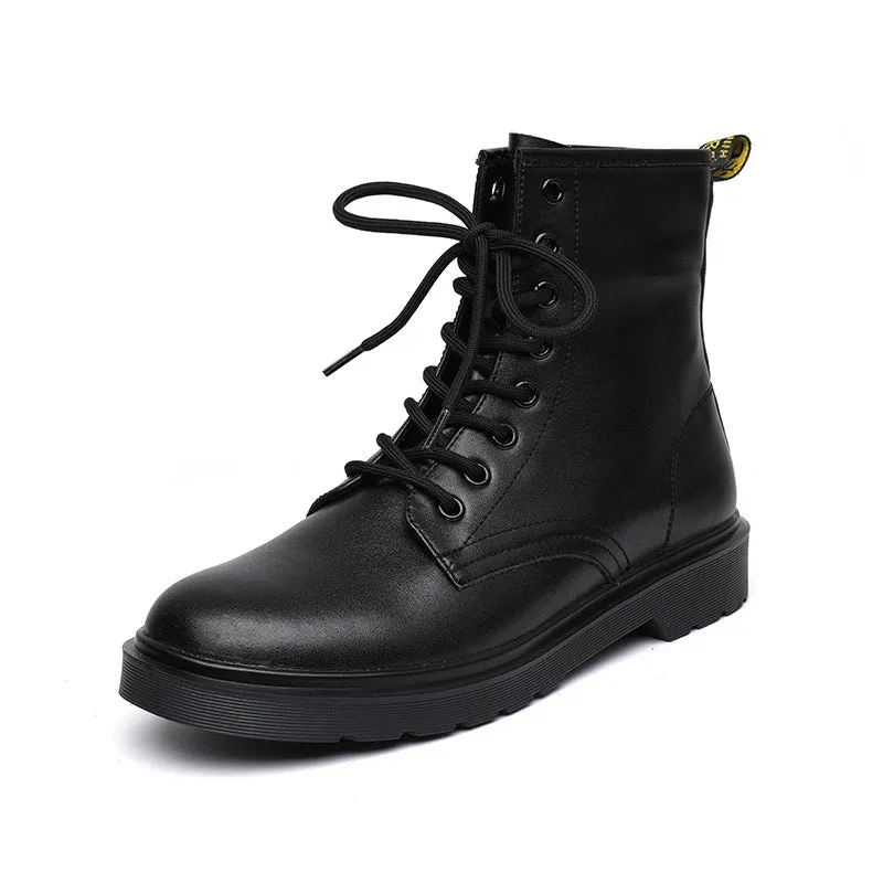 British style ankle boots winter plus velvet ankle boots leather boots