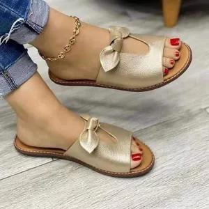 Fashion Bow Flat Sandals Sandals Comfortable Soft Bottom Shoes