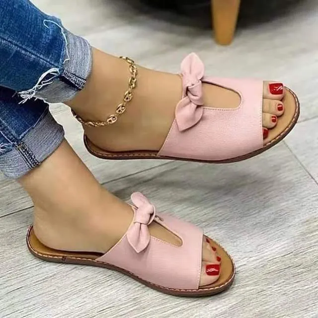 Fashion Bow Flat Sandals Sandals Comfortable Soft Bottom Shoes