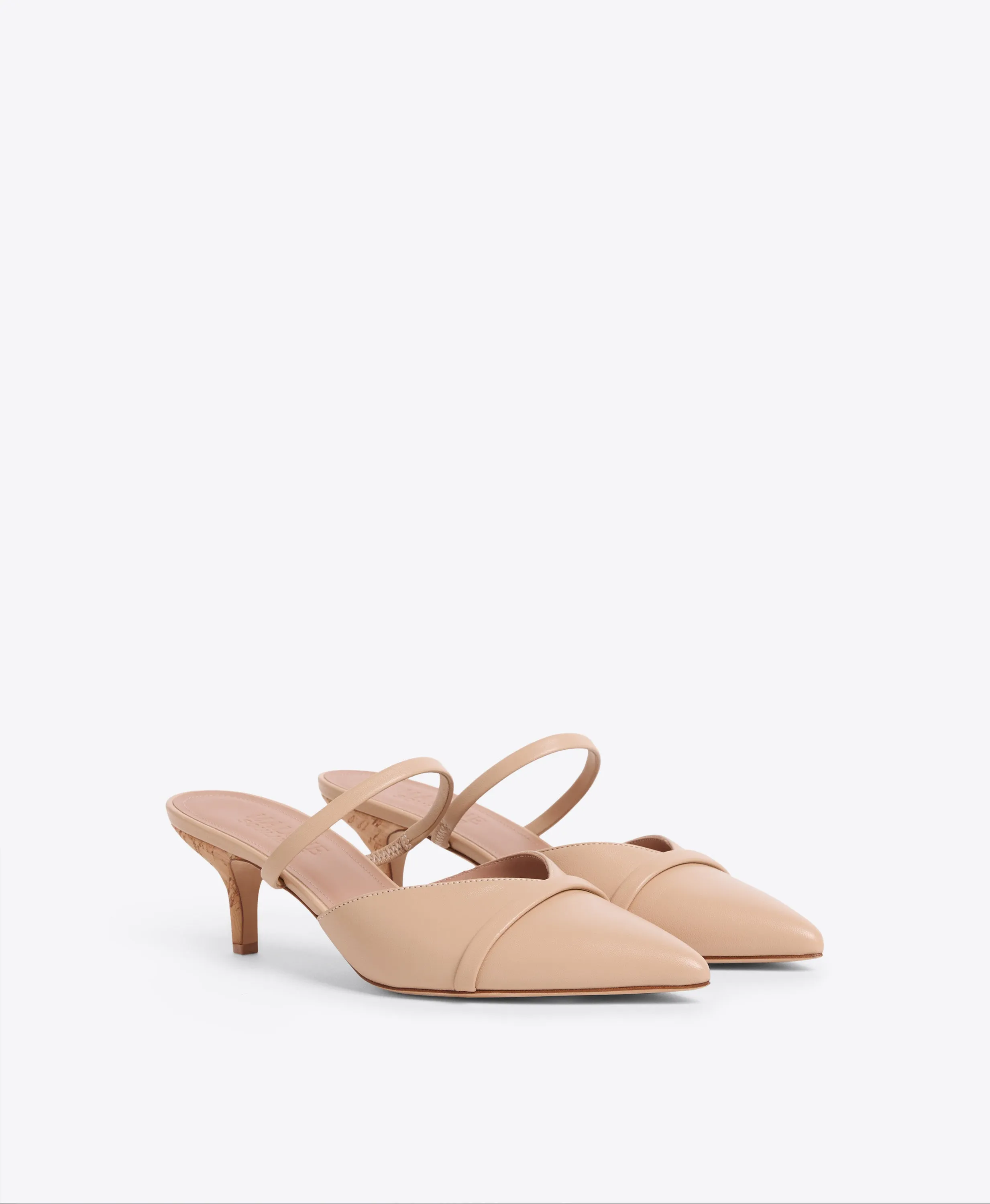 Frankie 45 Buff Leather Kitten Heels