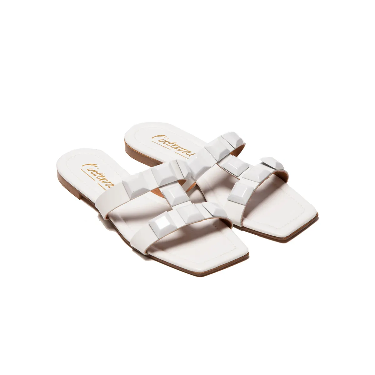Galia White Leather