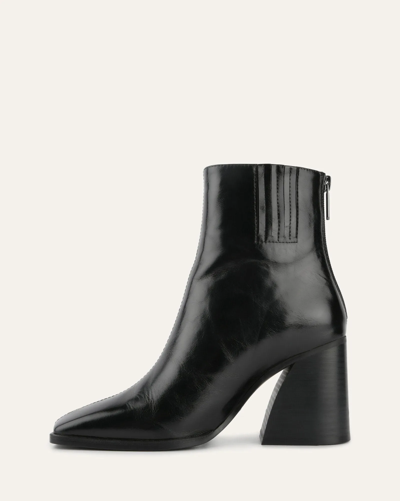 HATTIE HIGH ANKLE BOOTS BLACK LEATHER
