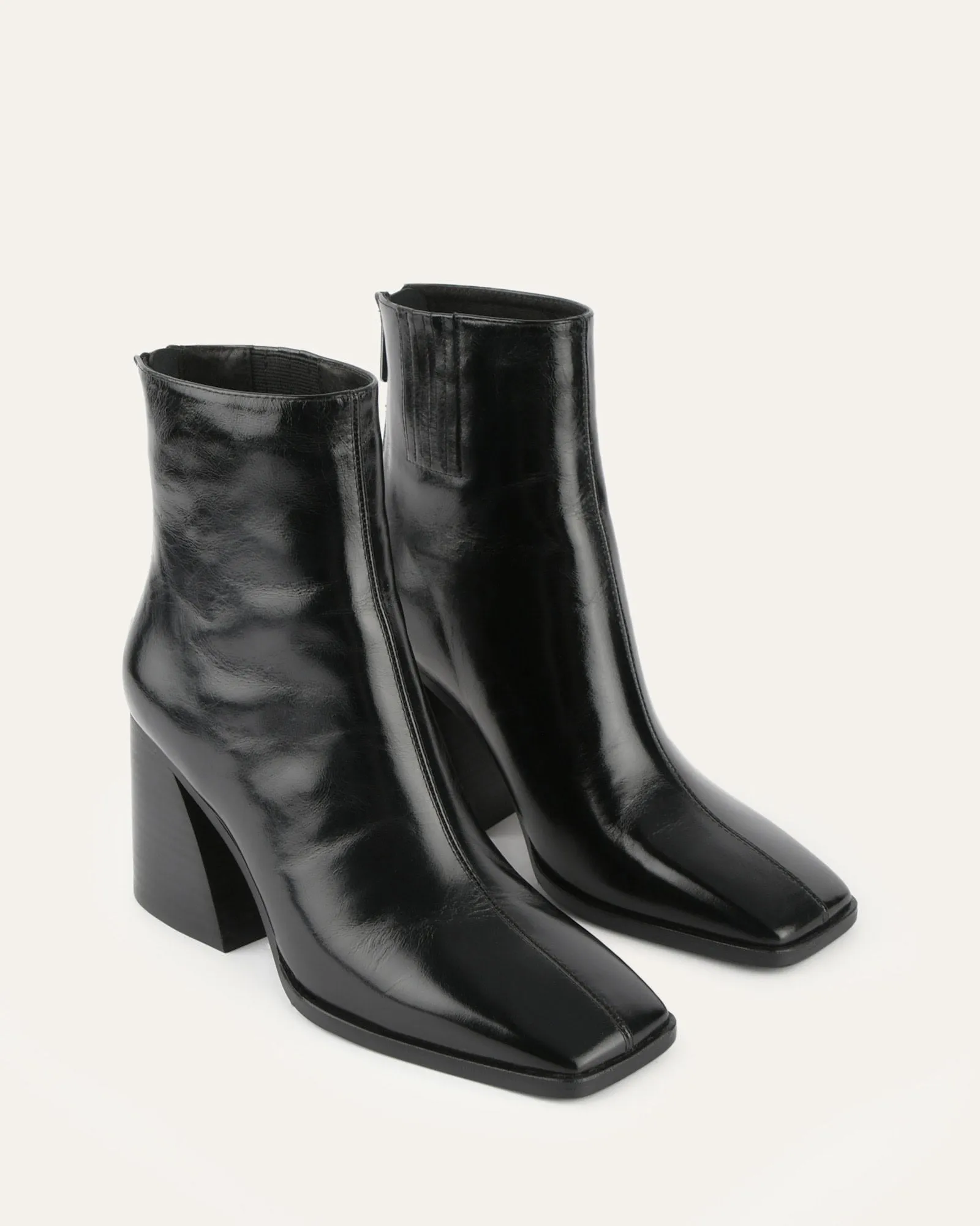 HATTIE HIGH ANKLE BOOTS BLACK LEATHER