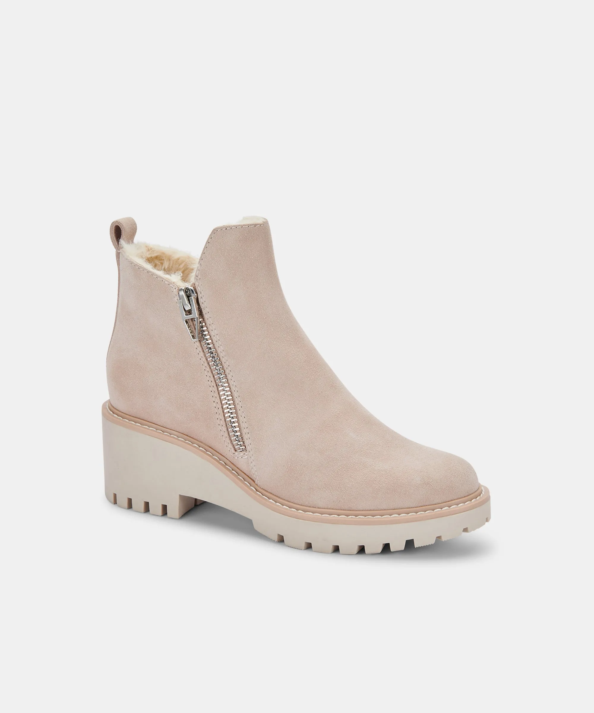 HOLLYN BOOTIES NATURAL SUEDE