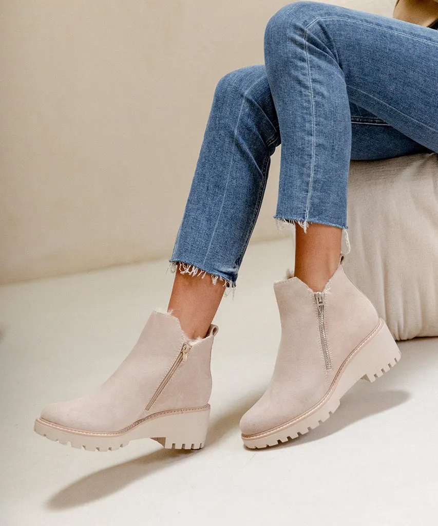 HOLLYN BOOTIES NATURAL SUEDE