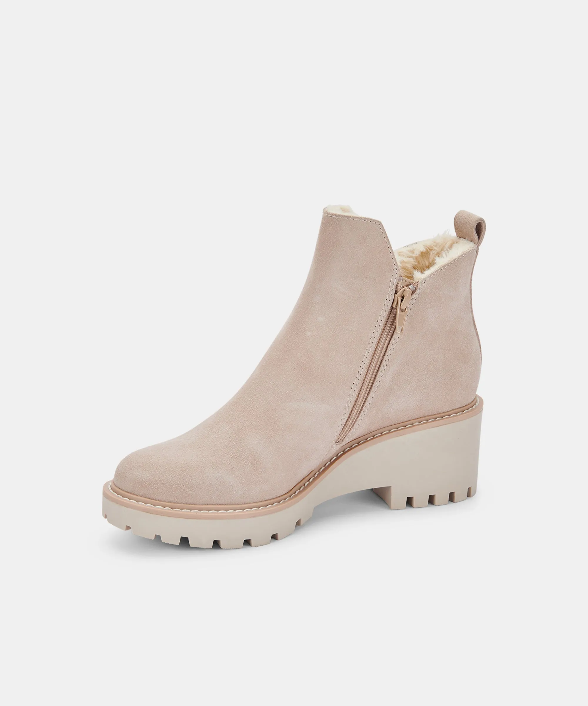 HOLLYN BOOTIES NATURAL SUEDE