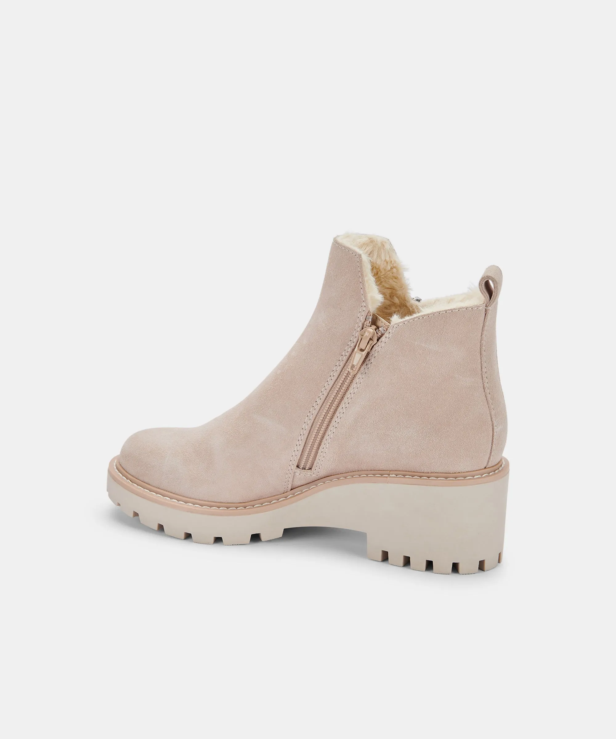 HOLLYN BOOTIES NATURAL SUEDE