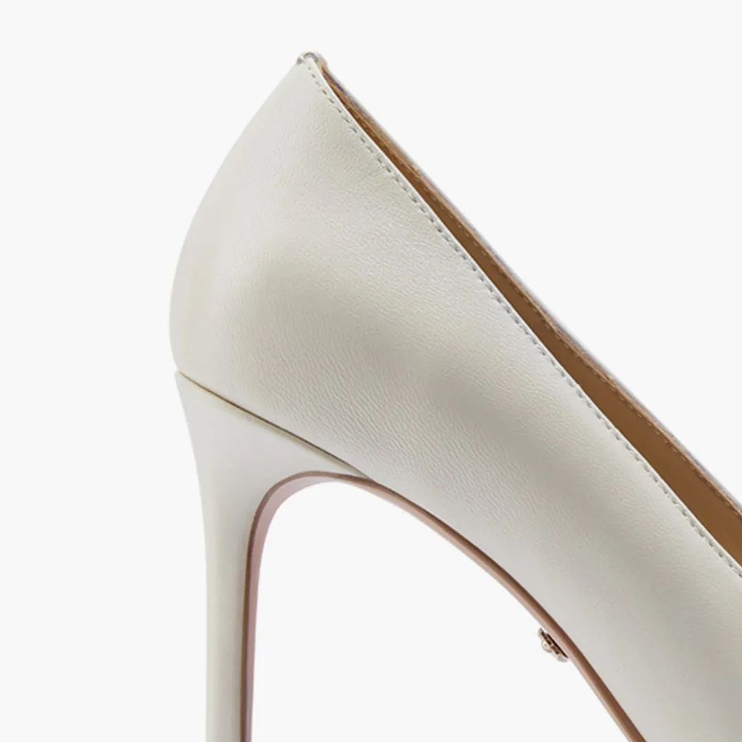 *Kayte - Ivory Leather Classic Pumps