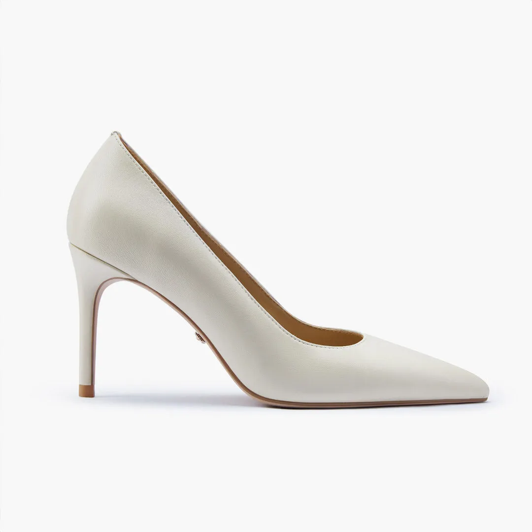 *Kayte - Ivory Leather Classic Pumps