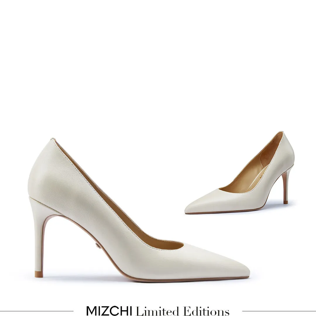 *Kayte - Ivory Leather Classic Pumps