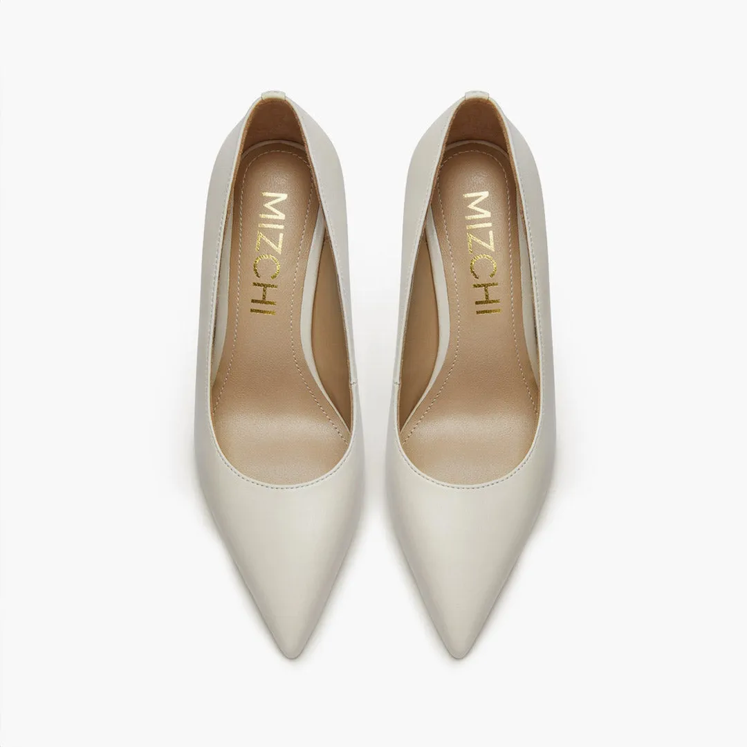 *Kayte - Ivory Leather Classic Pumps