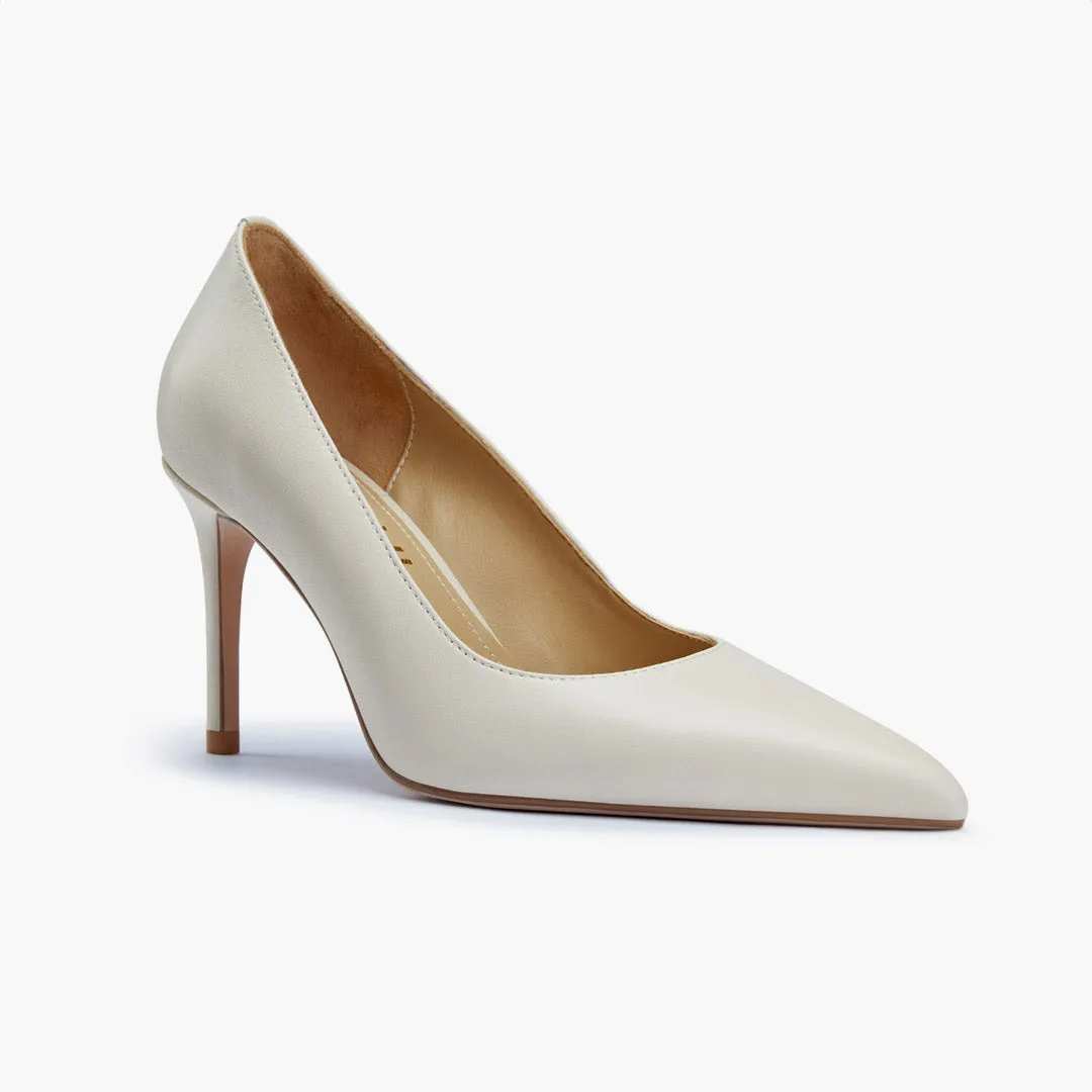 *Kayte - Ivory Leather Classic Pumps