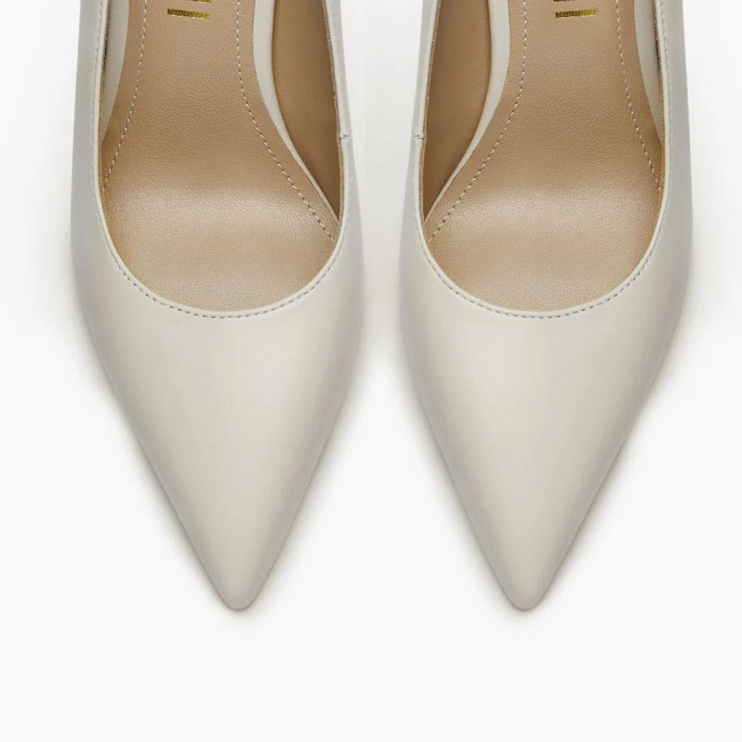 *Kayte - Ivory Leather Classic Pumps