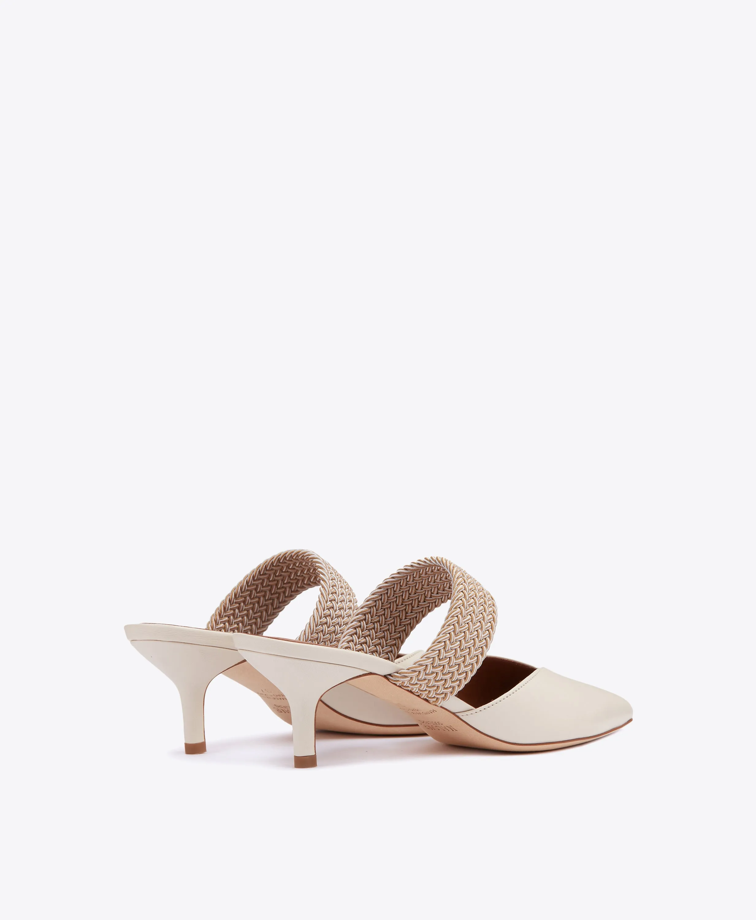 Maisie 45 White Leather Mules